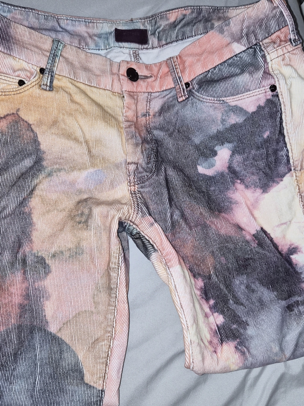 Mother Corduroy Jeans Women’s Tie-Dye Pastel Pink/Gray